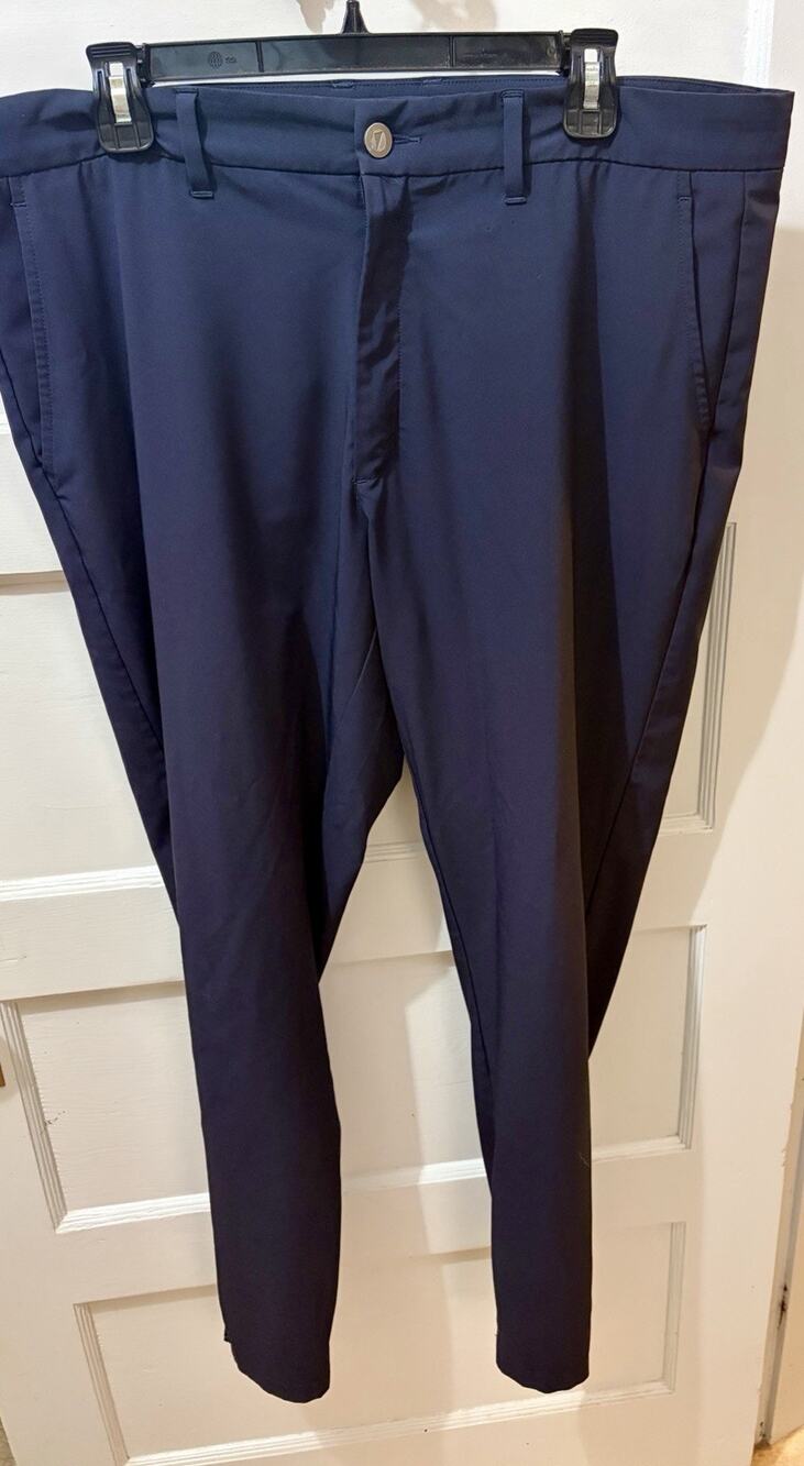 E7 Men's PRIMO Jogger Pants 38 Tall Blue Woven Zip Ankl Stretch Pockets Athletic